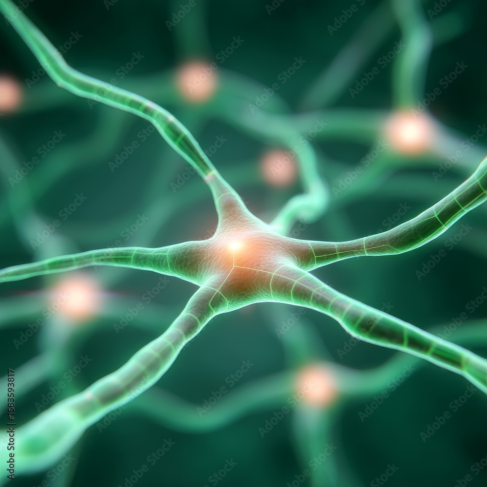 Poster exploring synaptic connections digital art abstract science neural environment micro viewpoint neuro