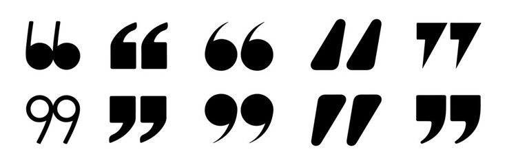 modern quote icon set for social media and web
