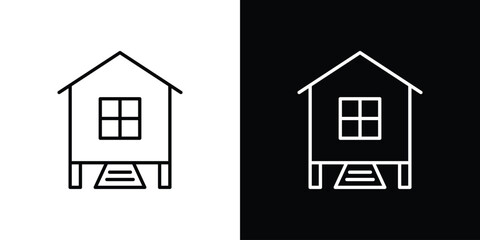 Chicken coop icon editable concept. editable vector stroke symbols © Surya