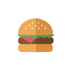Delicious burger illustration isolated on white background. Fast food concept.