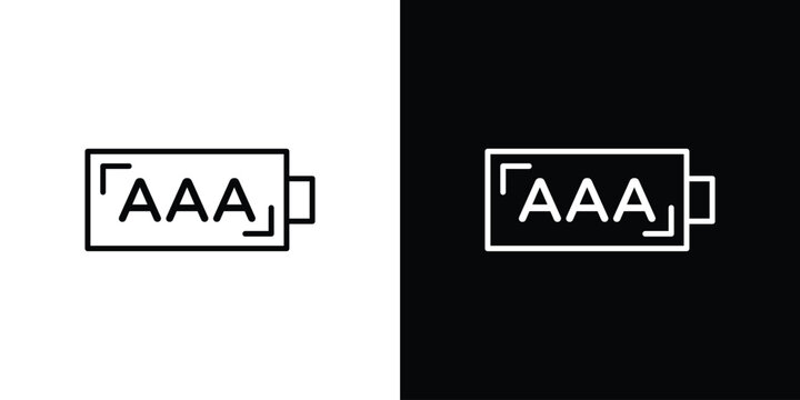AAA battery icon editable concept. editable vector stroke symbols