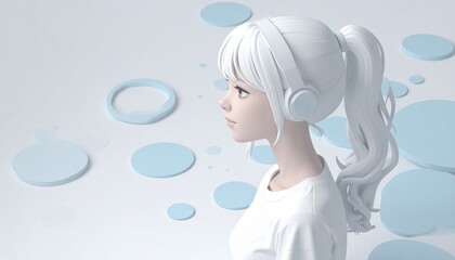 Fantasy Anime Girl Portrait generated AI