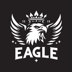 vector logo of an eagle wearing a crown