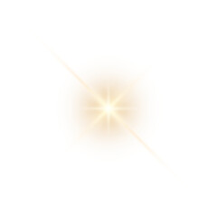 Shine glowing star. PNG Golden Spark isolated