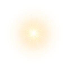 Shine glowing star. PNG Golden Spark isolated