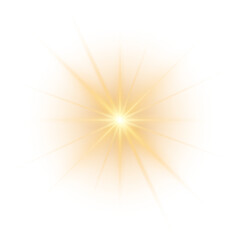 Shine glowing star. PNG Golden Spark isolated