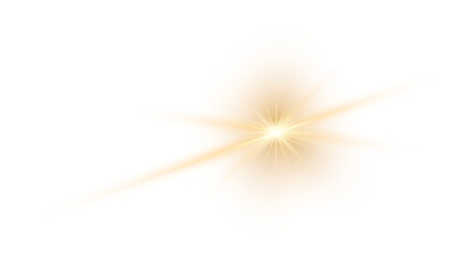 Shine glowing star. PNG Golden Spark isolated