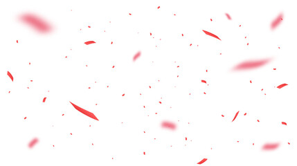 Red color confetti background. PNG illustration of festive confetti
