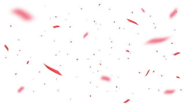 Red color confetti background. PNG illustration of festive confetti