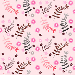 Seamless Floral Pattern in vector art,textile design,flower leaf,abstract effect,pattern allover repeats,pastel colors botanical ,fabric wallpaper