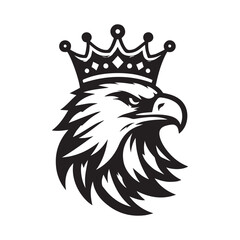 vector logo of an eagle wearing a crown