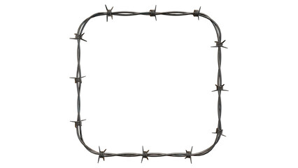 Barbed metal steel wire isolated on a transparent background
