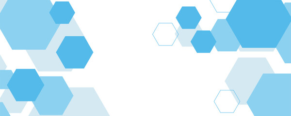 Abstract blue hexagon banner background.