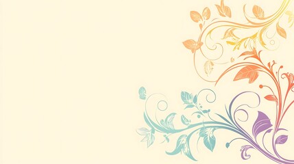 Pastel floral design on a light cream background