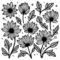 Elegant floral arrangement showcasing intricate line art and botanical simplicity