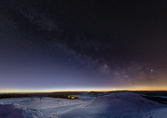 Milky Way over Snowy Landscape
