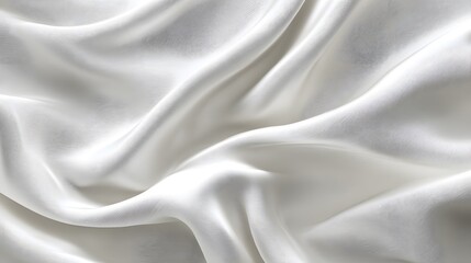 Obraz premium Elegant abstract white fabric folds background realistic silk textures natural soft shadows bright diffused lighting and ultra HD crisp details captured from a human eye angle