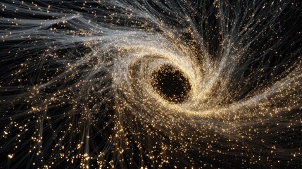 Spiral of light, swirling particles