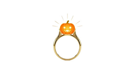 Halloween Pumpkin Engagement Ring Design Showcase, Creative Jewelry Display, Digital Art