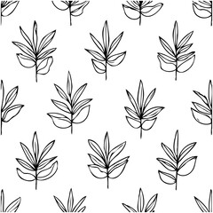 Elegant botanical vector pattern with simple foliage design for textile creation