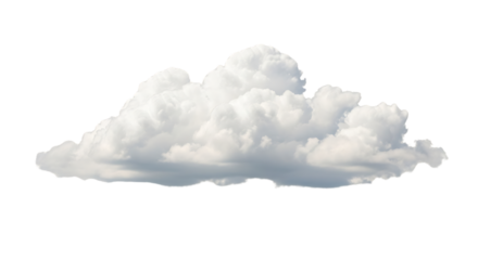 Large Fluffy Cumulus Cloud, Isolated on Black, Bright White, Summer Sky, Weather Image