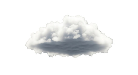 Isolated Realistic Cumulus Cloud; 3D Render, White and Gray, Dramatic Lighting, Weather, Nature