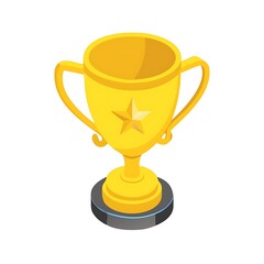 Golden trophy with star award winner