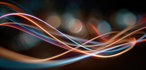 Abstract Light Trails Flowing Curves and Vibrant Hues