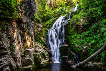 The highest waterfall inKarkonosze range - Kamieńczyka waterfall