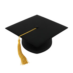 Black Graduation Cap with Gold Tassel: Achievement, Success, Education Concept