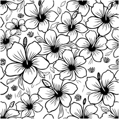 Elegant hibiscus flower pattern: A delicate floral background design for creative projects