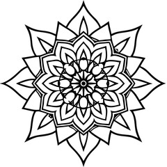 Elegant Mandala Line Art Ornament Vector