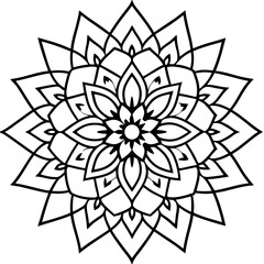Elegant Mandala Line Art Ornament Vector