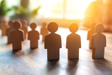 A wooden block puzzle or structure, symbolizing the careful building of relationships and recruiting the right talent. This concept represents the core of human resource, HR