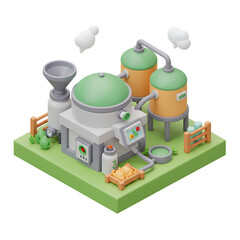 3D organic waste-to-energy biogas plant