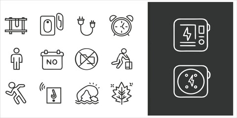  Various Warning and Reminder Signs Icons Vector Illustration