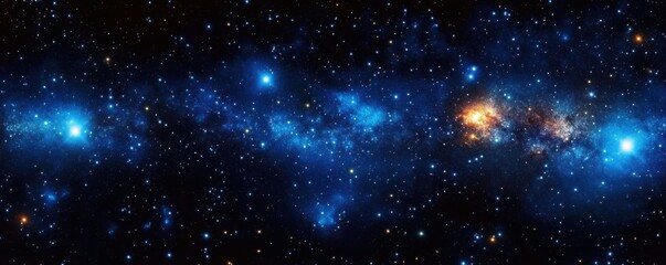 Fototapeta premium A dark blue background with stars- galaxies- and space dust. Viewing the universe in an abstract manner.