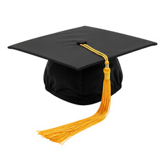 Black Graduation Cap with Gold Tassel: Achievement, Success, Education