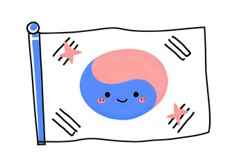 cute illustration of the South Korean flag
