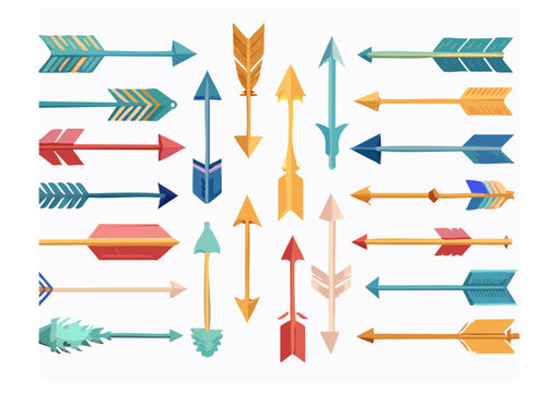 Set of minimalist arrow silhouette icon vectors on white background, perfect for web interfaces, navigation UI, app buttons, direction signs, and infographic elements

