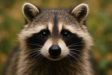A moment of curiosity captured in the eyes of a raccoon