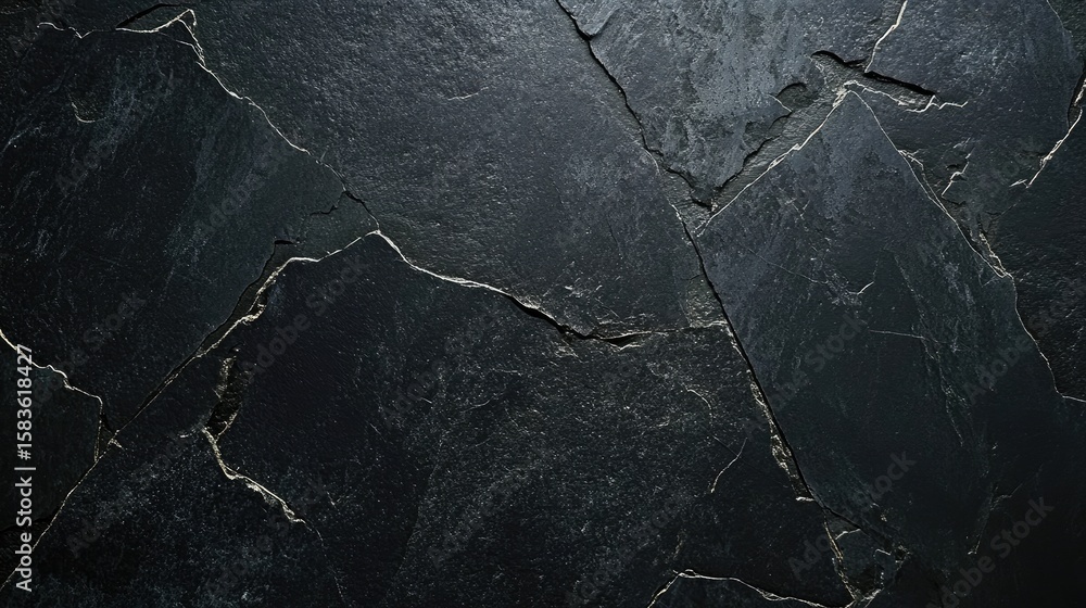 Poster dark slate stone background with texture and cracks for design use