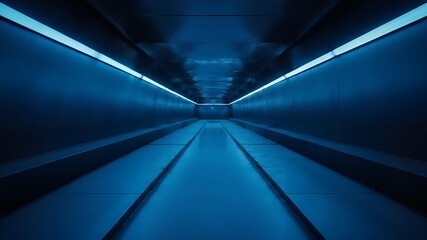 Elevated moving walkway with overhead lighting