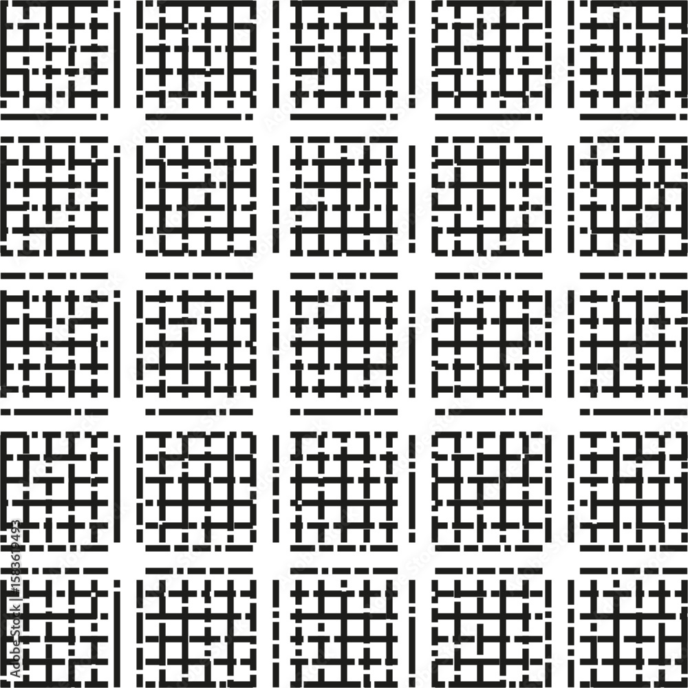 Poster grid square pattern. geometric vector design. abstract line illustration. black white background