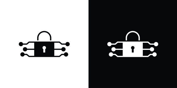 Digital Locked icon. Simple high quality pictogram. Modern solid style