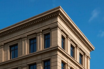 Obraz premium A Glimpse of Classical Design under a Clear Blue Sky