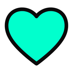 Emerald green Teal heart icon transparent background
