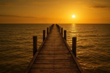 Obraz premium A Pier at Sunset