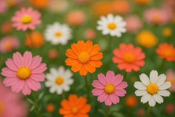 Fototapeta premium A Close-Up of Diverse Flowers in Full Bloom