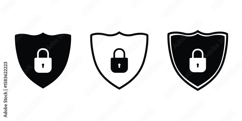 Poster secure internet icon. protective shield sign digital security with the image of a padlock. symbol se